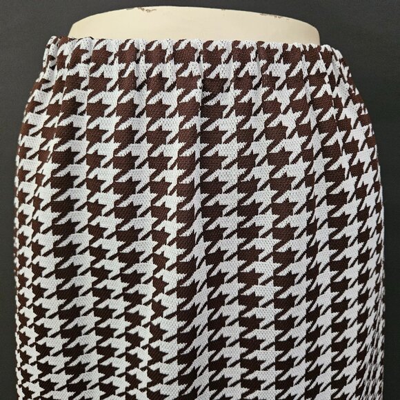 70s Bodin Knits Houndstooth Pull On Maxi Skirt - Picture 3 of 10